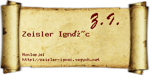 Zeisler Ignác névjegykártya